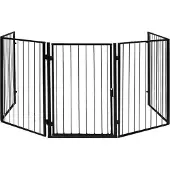 Kaminer Kaminschutz mit Tür aus Metall Schutzgitter Ofenschutzgitter Absperrgitter 2961