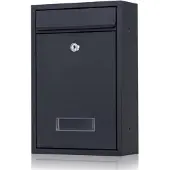 ORNO BALI Briefkasten, verzinkter Stahl, klein mit Kartenhalter, anthrazit