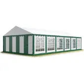 TOOLPORT Partyzelt Festzelt 6x12 m Garten-Pavillon PVC Plane 700 N in grün-weiß Wasserdicht