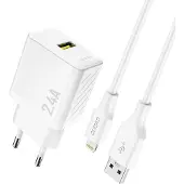Dudao A23LEU 2.4A GaN Charger + Lightning White