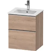 Duravit D-Neo Waschtischunterbau wandhängend, 510x625x402mm, 1 Auszug, 1 Schubkasten, mit Griff Edelstahl gebürstet, DE4360070550000, Farbe: Eiche Marmoriert Dekor