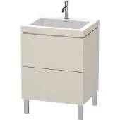 Duravit Waschtischunterschrank c-bonded L-Cube 60 x48cm, 1 HL, Tau ma, 2 Ausz., steh.