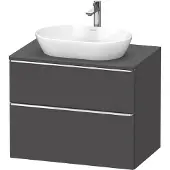 Duravit D-Neo, Konsolenwaschtischunterbau wandhängend, 800x664x550mm, 1x Auszug,1x Schubkasten, mit Griff Chrom, DE4967010490000, Farbe: Graphit Matt Dekor