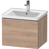 Duravit D-Neo Waschtischunterbau wandhängend, 584x440x452mm, 1 Auszug, mit Griff Edelstahl gebürstet, DE4249070550000, Farbe: Eiche Marmoriert Dekor