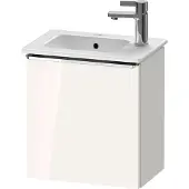 Duravit D-Neo Waschtischunterbau wandhängend, 410x440x274mm, eine Tür, Türanschlag Rechts, mit Griff Chrom, DE4259R10220000, Farbe: Weiß Hochglanz Dekor