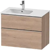 Duravit D-Neo Waschtischunterbau wandhängend, 810x625x462mm, 1 Auszug, 1 Schubkasten, mit Griff Edelstahl gebürstet, DE4366070550000