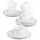 Seltmann Compact Kaffeeservice, Porzellan, Weiß, Spülmaschinenfest, 18-tlg., 1716172