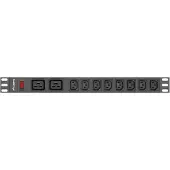 Lanberg PDU Steckdosenleiste 10 Steckdosen 2.0m (PDU-02I1908I-0200-C20-BK)