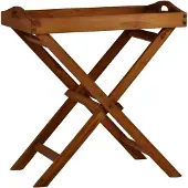 MiaMöbel Gartentisch 50x75x35 cm Gartenmöbel Outdoor Modern Massivholz Teak Honig