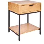 Invicta Nachttisch ELEMENTS - Industrial 40cm Eiche Beistelltisch mit Schublade