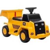 HOMCOM Elektro Kindertraktor mit kippbarer Ladefläche, max. 3 km/h Metall Gelb