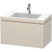Duravit Waschtischunterschrank c-bonded L-Cube 80x48cm, 1 HL, Tau matt, 1 Ausz., wandhängend