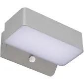 LINDBY Fando LED-Außenwandleuchte, silber, 22,5 cm, Sensor, IP44 - , Fando, Metallisch, Aluminium