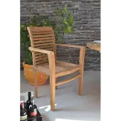 MiaMöbel | Outdoor Gartenstuhl aus Teak | 64,5 x 95 x 54cm | Moderne Gartenmöbel aus Massivholz | Mexico Möbel