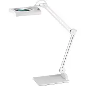 Alco LED-Lupenleuchte Glaslinse 190,5mm (7,5 Zoll) Standfuß weiß Abdeck.,eckiger Kopf