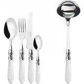 Casa Bugatti aladdin chromring, 49-teiliges besteckset, trasparenter griff, galeriebox,