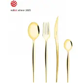 Casa Bugatti natura gold, 24-teiliges, poliertes, vergoldetes stahlbesteckset, in einer fensterbox,