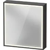 Duravit L-Cube Spiegelschrank mit LED-Beleuchtung, eine Tür, Anschlag links, Steckdose J, 650x155x700mm, Graphit matt, LC7550L49492000, Ausführung: ohne Waschtischbeleuchtung