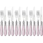 Casa Bugatti aladdin chromring, 12-teiliges obstbesteckset, lila griff, galeriebox,