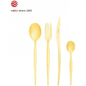Casa Bugatti natura gold, satiniertes, goldplattiertes stahlbesteckset, 24-teilig, in einer fensterbox,