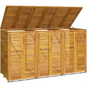vidaXL Mülltonnenbox für 3 Tonnen 210x89x117 cm Massivholz Akazie