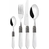 Casa Bugatti optical antiker silberring, besteckset 24 tlg. trasparenter griff, galeriebox,