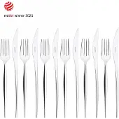 Casa Bugatti natura, 12-teiliges obstbesteck-set aus stahl,