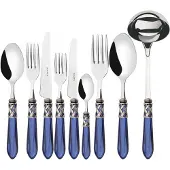 Casa Bugatti antik silberring, blauer griff, besteckset 75-teilig, galeriebox, casa bugatti