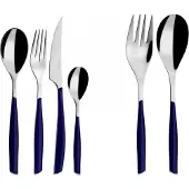 Casa Bugatti glamour, 50-teiliges besteckset mit blauen griffen, in einer galeriebox,