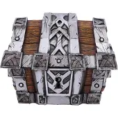 Nemesis Now World of Warcraft - Schatztruhe - mit Silbereinband de 10,5 cm, Resin, silber/braun, offizieller Merchandise de World of Warcraft, Box de Schatztruhe, Box de control de