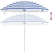 vidaXL Garten-Sonnenschirm 240 cm 170T Polyester Blau und Weiß