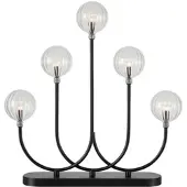Markslöjd LED-Kerzenhalter Enys, schwarz/klar, Eisen/Glas, 5-flammig Enys, schwarz, für Wohn- / Esszimmer, Metall
