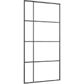 vidaXL Schiebetür ESG Glas und Aluminium mattiert 102,5x205 cm Schwarz