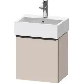 Duravit D-Neo, Konsolenwaschtischunterbau wandhängend, 434x440x322mm, eine Tür, Türanschlag Links, mit Griff Diamantschwarz, DE4217LBD910000, Farbe: Taupe Matt Dekor