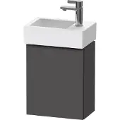 Duravit D-Neo, Konsolenwaschtischunterbau wandhängend, 364x440x222mm, eine Tür, Türanschlag Rechts, mit Griff Diamantschwarz, DE4218RBD490000