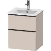 Duravit D-Neo Waschtischunterbau wandhängend, 510x625x402mm, 1 Auszug, 1 Schubkasten, mit Griff Diamantschwarz, DE43600BD910000