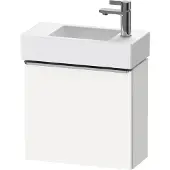 Duravit D-Neo, Konsolenwaschtischunterbau wandhängend, 484x440x222mm, eine Tür, Türanschlag Links, mit Griff Edelstahl gebürstet, DE4219L70180000, Farbe: Weiß Matt Dekor
