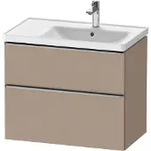Duravit D-Neo Waschtischunterbau wandhängend, 784x625x452mm, 1 Auszug, 1 Schubkasten, mit Griff Edelstahl gebürstet, DE4358070750000, Farbe: Leinen Matt Dekor