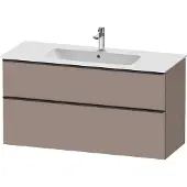 Duravit D-Neo Waschtischunterbau wandhängend, 1210x625x462mm, 1 Auszug, 1 Schubkasten, mit Griff Diamantschwarz, DE43640BD430000, Farbe: Basalt Matt Dekor
