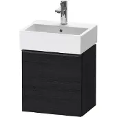 Duravit D-Neo, Konsolenwaschtischunterbau wandhängend, 434x440x322mm, eine Tür, Türanschlag Links, mit Griff Diamantschwarz, DE4217LBD160000, Farbe: Eiche Schwarz Matt Dekor