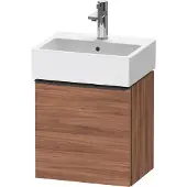 Duravit D-Neo, Konsolenwaschtischunterbau wandhängend, 434x440x322mm, eine Tür, Türanschlag Links, mit Griff Diamantschwarz, DE4217LBD790000, Farbe: Nussbaum Matt Dekor