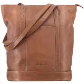 Green Burry GREENBURRY Leder Schultertasche Colombiana Vertical Shopper Nougat braun