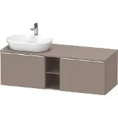 Duravit D-Neo Konsolenwaschtischunterbau wandhängend (Ausschnitt links), 1400x459x550mm, 2 Auszüge, 2 offene Fächer, mit Griff chrom, DE4950L10430000