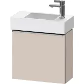 Duravit D-Neo, Konsolenwaschtischunterbau wandhängend, 484x440x222mm, eine Tür, Türanschlag Rechts, mit Griff Edelstahl gebürstet, DE4219R70910000, Farbe: Taupe Matt Dekor