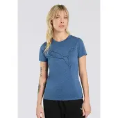 Puma Trainingsshirt "W TAD ESSENTIAL HEATHER LOGO TEE" Kurzarm, sportliches T-Shirt, für sportliche Aktivitäten