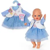 Baby Born Winterkleid mit langen Armen, Tüll-Rock und Plüsch-Weste für 36cm Puppen