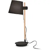 Ideal Lux Schreibtischlampen-Büro Industrie-Minimal Axel Wood Schwarz 1 Licht E27