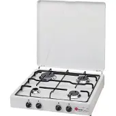 Parker Vierflammen Kocher - weiß emailliert - Zündsicherung - 2,8kW, 2,3kW, 1,65kW, 0,9kW