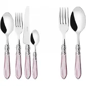 Casa Bugatti aladdin chromring, besteckset 50 tlg. lila griff, galeriebox,