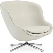 Normann Copenhagen - Hyg Lounge-Sessel mit Drehgestell, Aluminium / hellgrau (Main Line Flax MLF20)